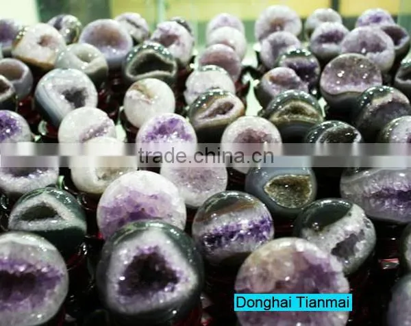 Wholesale Small Amethyst Geode Ball for Sale / Amethyst Open Smile Geode for Gifts
