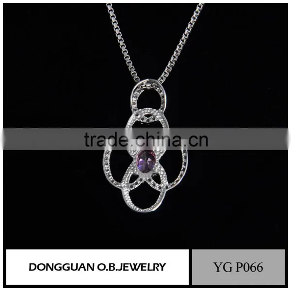 High Quality Pink Zircon Necklace /Silver Necklace/Necklace Women Wholesale photo-2