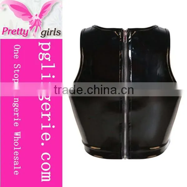 2016 Hot Sexy Crop Top For Girls Fashion Leather Ladies Tops photo-3
