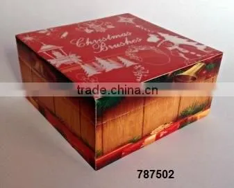 Wooden Box Painted Christmas Brushes
