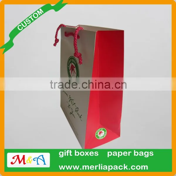 Food Carrier Bags Thick Pink PP Rope Handles Bag Tourism Shopper Bags photo-4