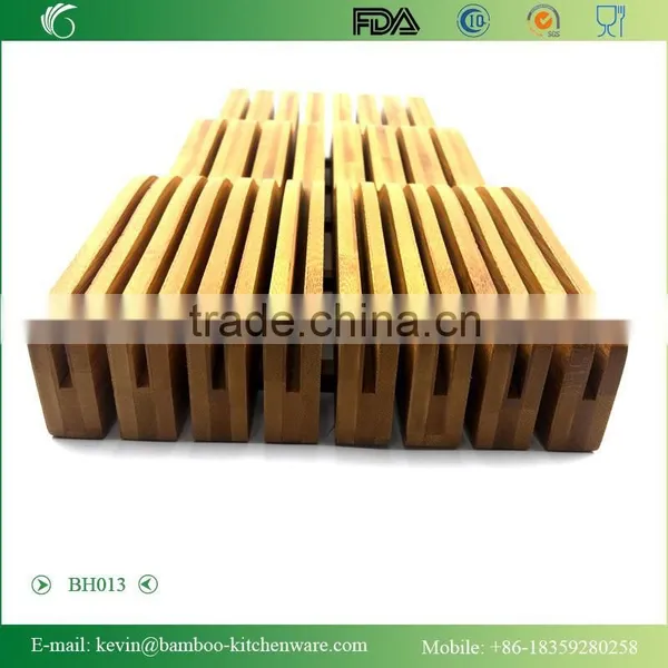 BH013 Sanitary Knife Holder Set in Kitchen Morden Style Home Knife Holder Durable Bamboo Knives Holder photo-4