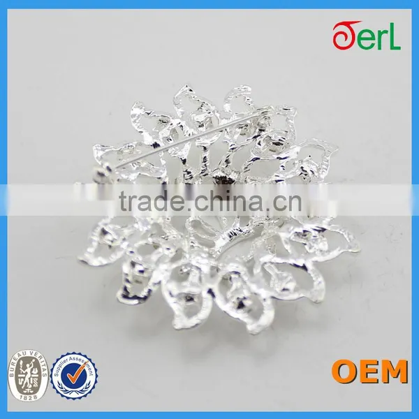 Rhinestone Silver Alloyed Factory Women Rhinestone Brooch photo-2