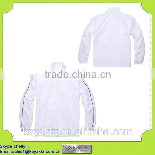 Custom Polyester White Winter Windbreaker Jacket