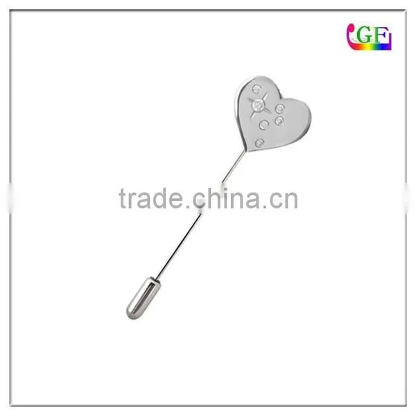 Custom Heart Rhinestone Lapel Stick Pins