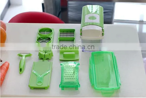 Food Container, Safety Food Holder, Bonus Peeler - All-in-One Vegetable Cutter, Slicer, Grater & Julienne Slicer photo-5