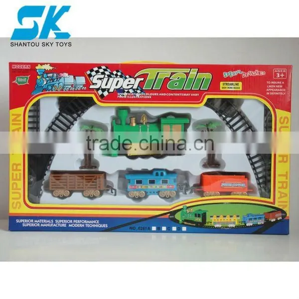 Fashion Car Electric Toy Train Electric Train B/O Railway Train Christmas Gift Electric Locomotive Strip Light Music Smoke Toy