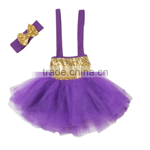 2016 Children Frocks Designs New Model Girl Dress Sequin Tutu Set photo-3