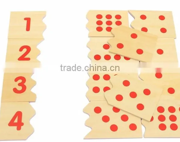 Wooden Dominos Baby Early Childhood Education Montessori Number and Counter Match-up Puzzle photo-3