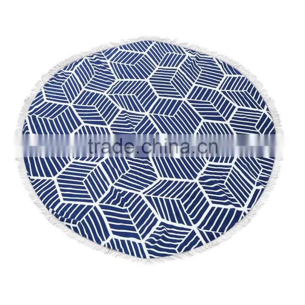 Diameter 57.09inches Printed Beach Towel Round Pad Mat Microfiber Fabric Breathable Mat For Beach Camping Outdoor Activities