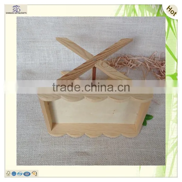 Fsc Certified 3 Holder Shelf Wooden Flower Tray photo-4