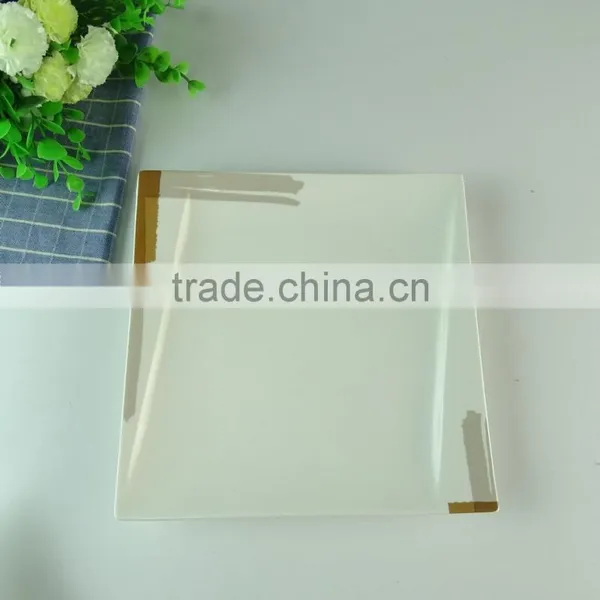 Durable New Bone China Square Plate With Decal Design, Cheap White Porcelain Plate photo-2