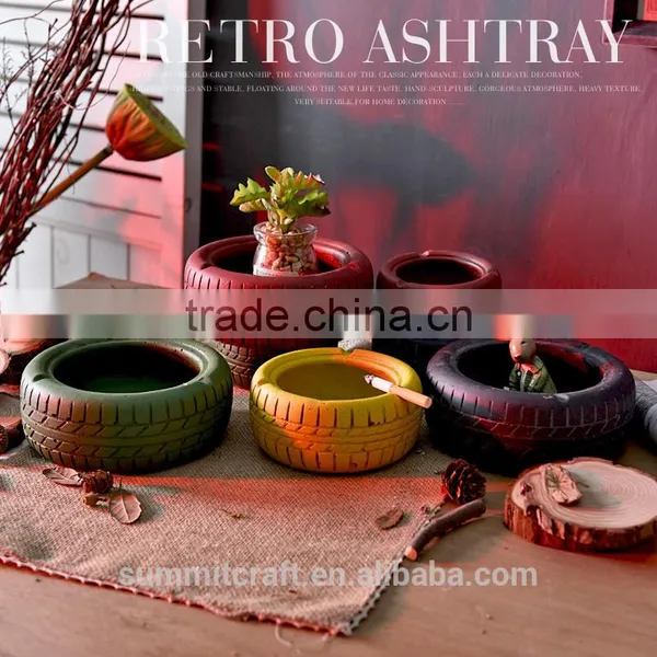 Cement Round Tire Shaped Vintage Wholesale Cigar Ashtray photo-2