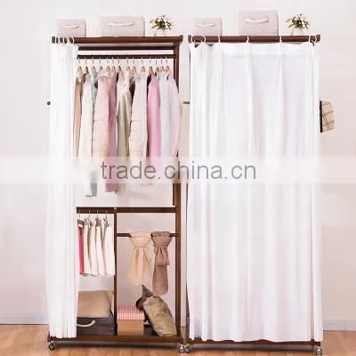 Cabinet Type Wooden Coat Hanger Wooden Clothes Rack for Bedroom photo-6