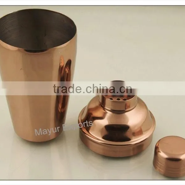 Stainless Steel Cocktail Shaker - Copper Finish photo-2