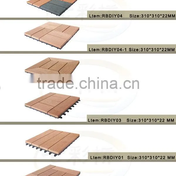 Waterproof Wpc DIY Floor Tiles, Non-slip Interlocking Floor Tiles, Wpc Interlocking Plastic Base Deck photo-5