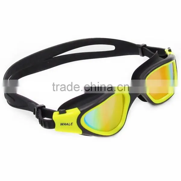 2015 New Panoramic Silicone Adult Swimming Goggles, Red Mirrored Lens(MM-7204) photo-2