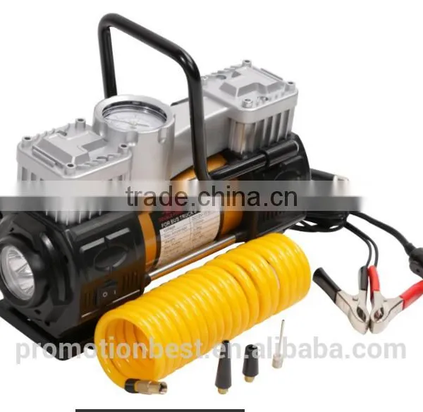 Tire Inflator, BACOENG Portable Air Compressor Kit - Double Cylinder - DC12V - Pump to 150 Psi - With Gauge & Light - Best for C photo-4