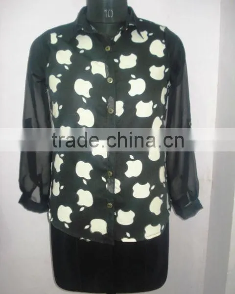 LADIES BLOUSE WITH GEORGETTE SLEEVES (Garment Stock Lots / Apparel Stock / Stocklots / Garment Apparel From India) photo-2
