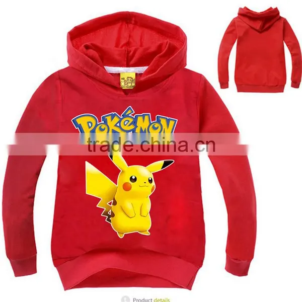 Wholesale Kids Clothing Pullover Hoodie Sweatshirt Casual Warm Fleece Long Sleeve Pokemon Pullover Hoodie photo-6