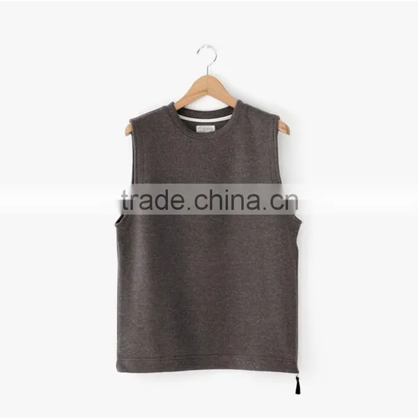 2016 Men's French Terry Vest Autumn Winter Tank Top for Gentlemen Thick Vest for Wiinter