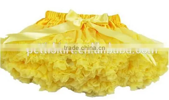 Pure Colors Fluffy Puffy Tutu Skirt Chiffon Bowknot Soft Baby Girl Mini Dress photo-4