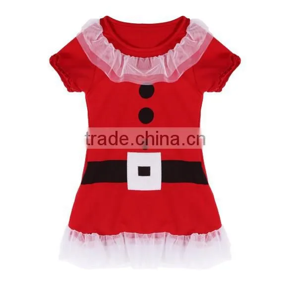 Girls Lovely Short Sleeve Home Frilly Red 2 / 3 Year or 1-6 Years Old Baby Girl Dress photo-2