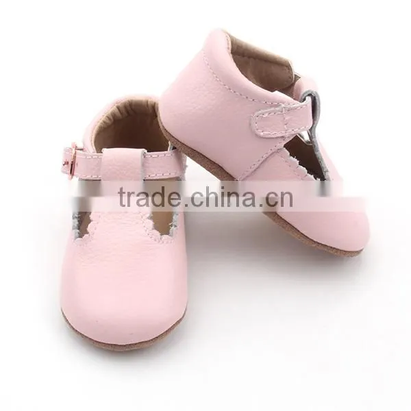 Quality Soft Sole Genuine Leather T-bar Baby Girl Shoes photo-4