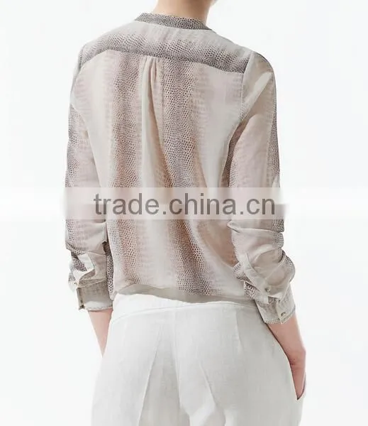 Runwaylover 109 Europe Style 2017 Ladies Fashion Chiffon Transparent Blouse photo-2
