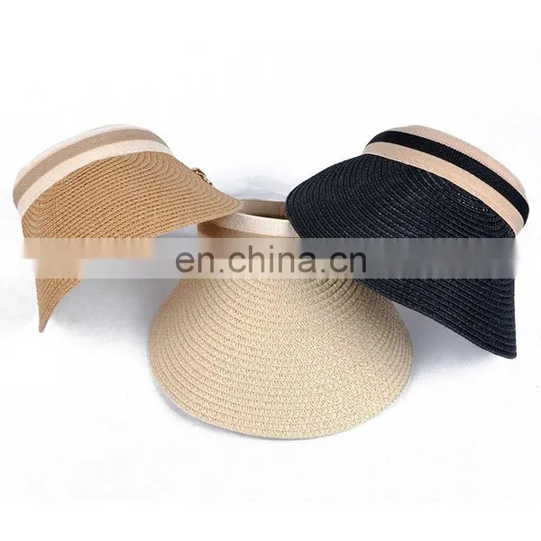 Women's Summer Visor Strawhat Sun-shading Sun Hat Beach Cap Papyruses Air Cap Seaside Sandy Beach Baseball Caps Casual Fashion photo-5