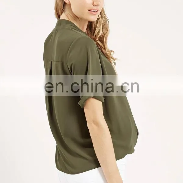 Fashion Wholesale Maternity Office Shirts Drape Blouse photo-4