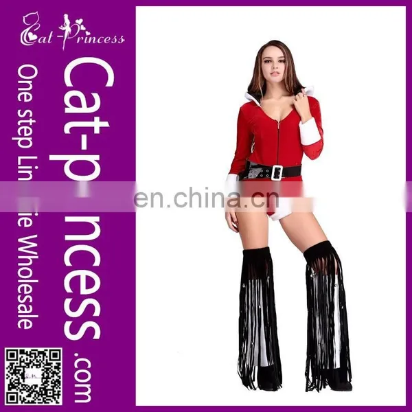 Fancy Style Deep v Short Lingerie Christmas Pattern photo-2