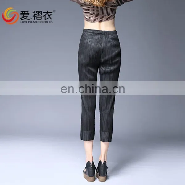 Good Quality Quick Dry High Waist Pleated Pants Girls Wearing Leggings Pants