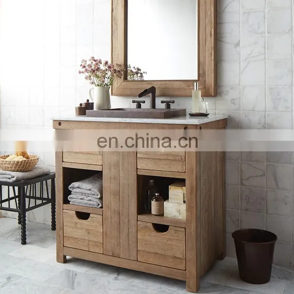 Guangzhou Luxury Solid Wood Bathroom Vanity Cabinet Unit photo-2