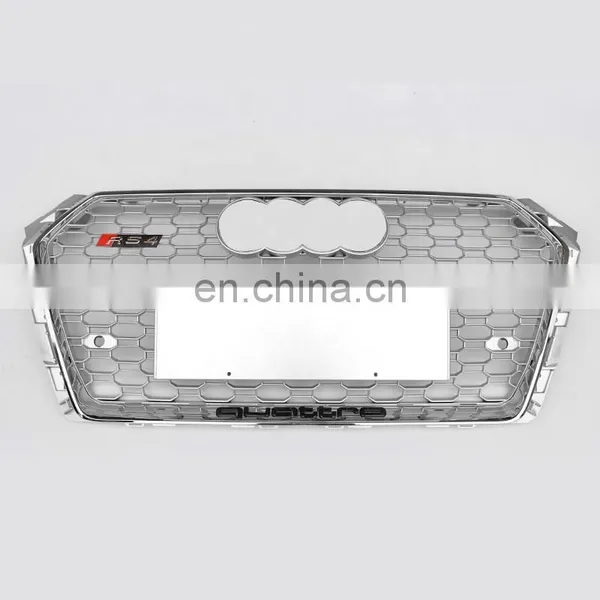 2017-2019 RS4 Glossy Black Electroplating A4 S4 Front Bumper Lift Grill Radiator Honeycomb Gril Applicable to Audi B9 RS4 Grill photo-5