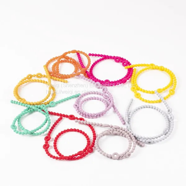 Baby Pacifier Teether Holder Straps Silicone Baby Toy Chain by Weiqi photo-3