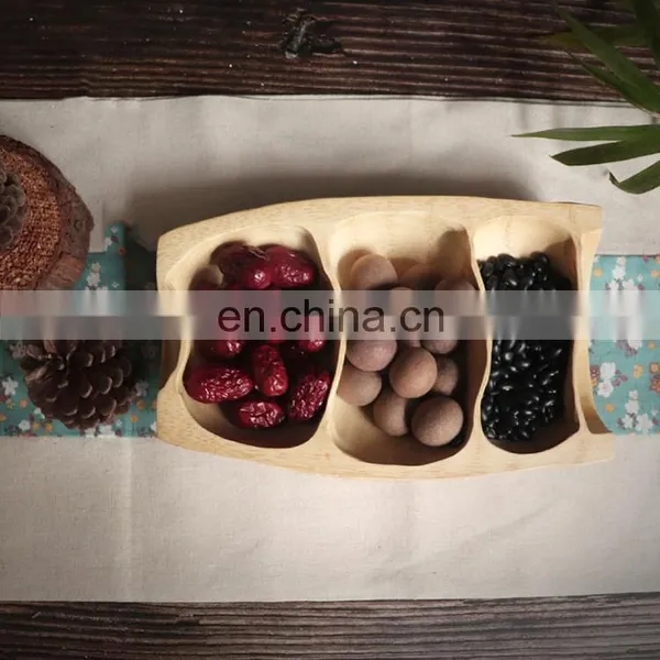 Handmade Bamboo Root Dry Fruit Plate Multifunctional Bar Hotel Ramadan Wedding Decoration Wooden Decorations photo-2