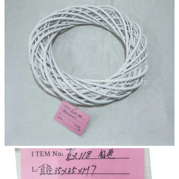 Hot Popular Heart Shaped Wall Decoration White Color Full Willow Round Shape Flower Wreath photo-4