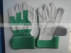 Green Industrial Safety Cow Split Leather Work