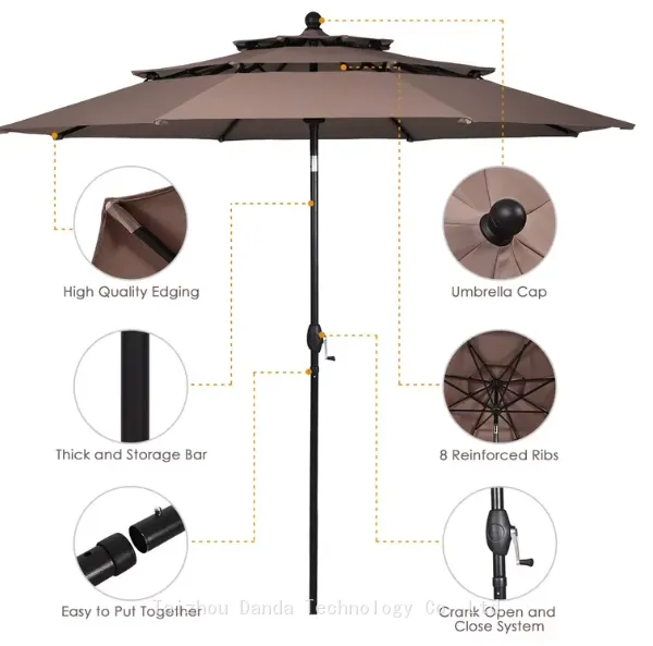 Steel New 3-layer Umbrella,with Tilt photo-4