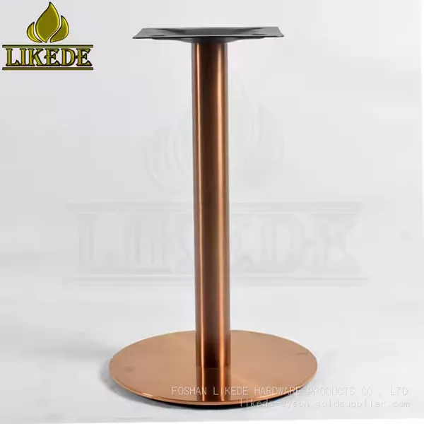 Hot Sale Luxury Round Plate Brushed Rose Gold Stainless Steel Table Base Premium Furniture Legs photo-3