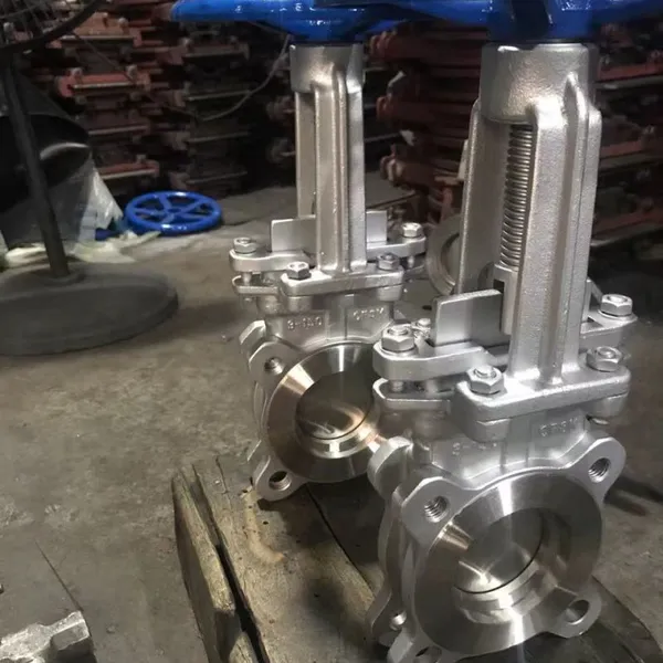 Stainless Steel Knife Gate Valve Slide Gate Valve 150mm SS304 Pneumatic Petal Type 8 Inch Dn500 Slurry Knife Gate Valve photo-6