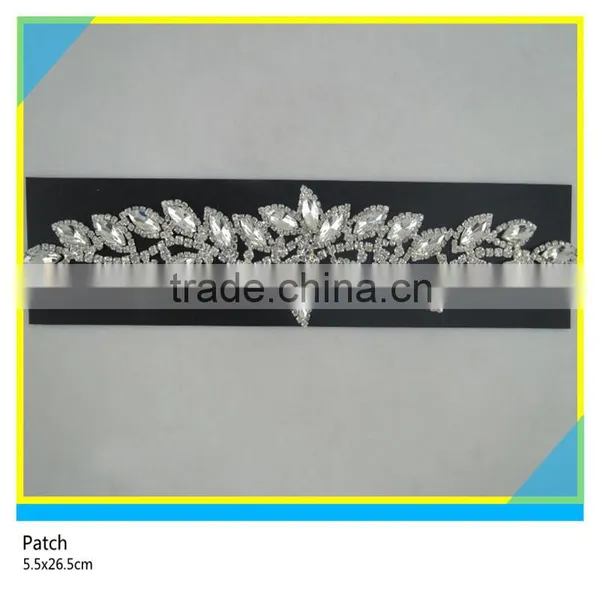 Sew on Diamond Jewelry Patch Glass Rhienstone Chain Trim Patch 5.5x21.5cm photo-6