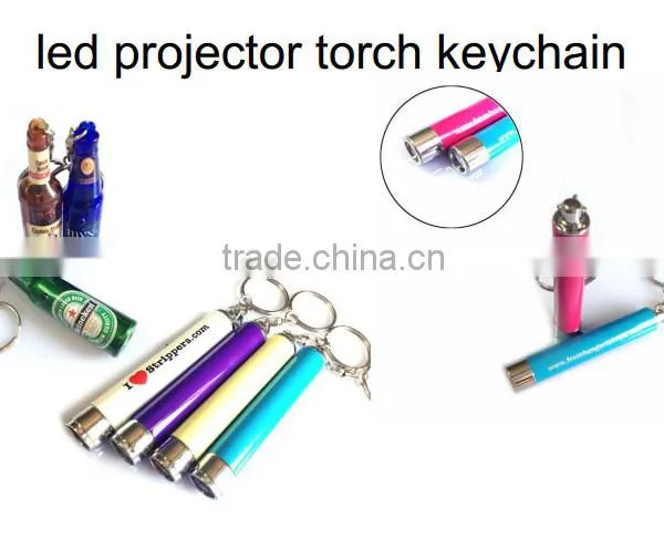 Metal Led Customed Logo Keychain Led Battery Projector Keyring to Advertising photo-2