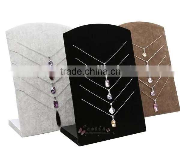 S1315 New Design Velvet Wooden Necklace Display