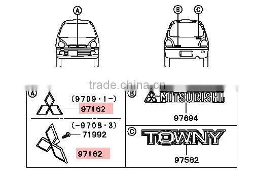 Car Accessories Onament Three-dia Mark For Mitsubishi Pajero Montero Trition L200 Outlander ASX MR574988 photo-2