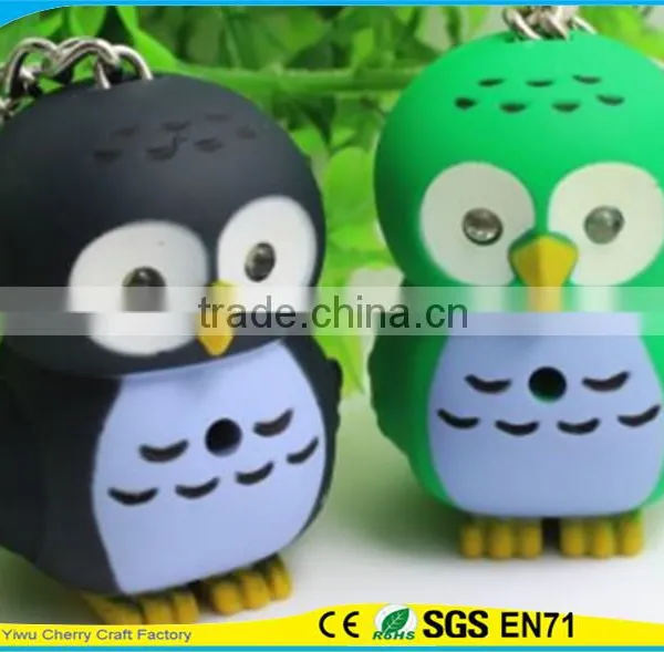 High Quality Novelty Design Animal Assorted Sound Led Keychain photo-2