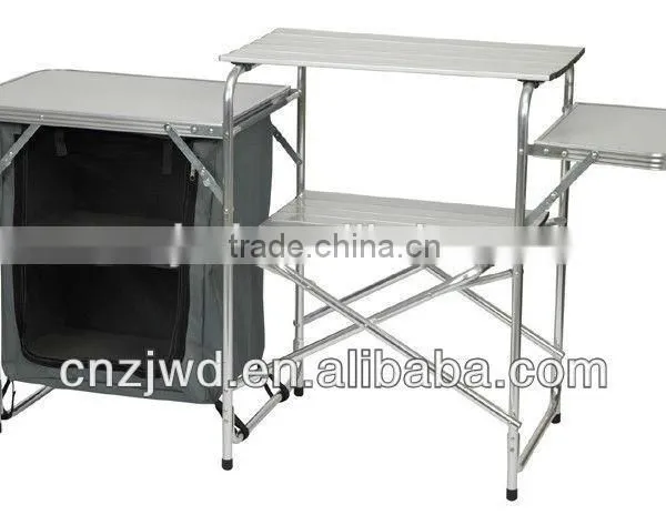 Brushed Silver Garden Aluminum Folding Picnic Table photo-2