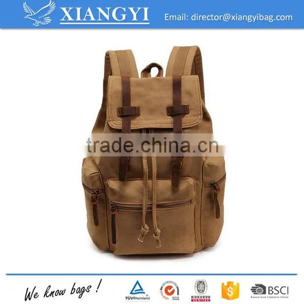 Vintage Canvas Rucksack Backpack For Travel Casual Daypacks photo-2