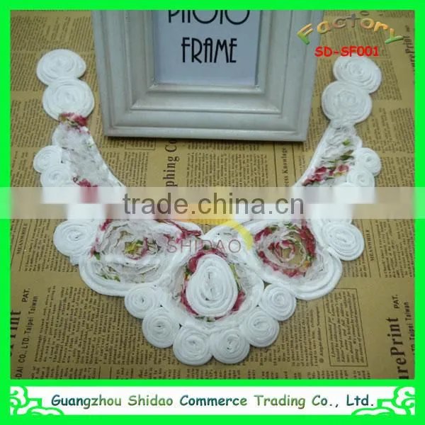 Customize Chantilly and Fancy Chiffon Neckline Lace Appliques Wholesale/lace Collar photo-4